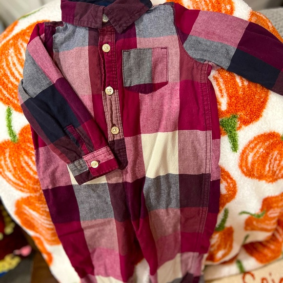 Baby Gap 18-24 month Plaid Reversible Onesie Romper Jumper Jumpsuit - Picture 1 of 4